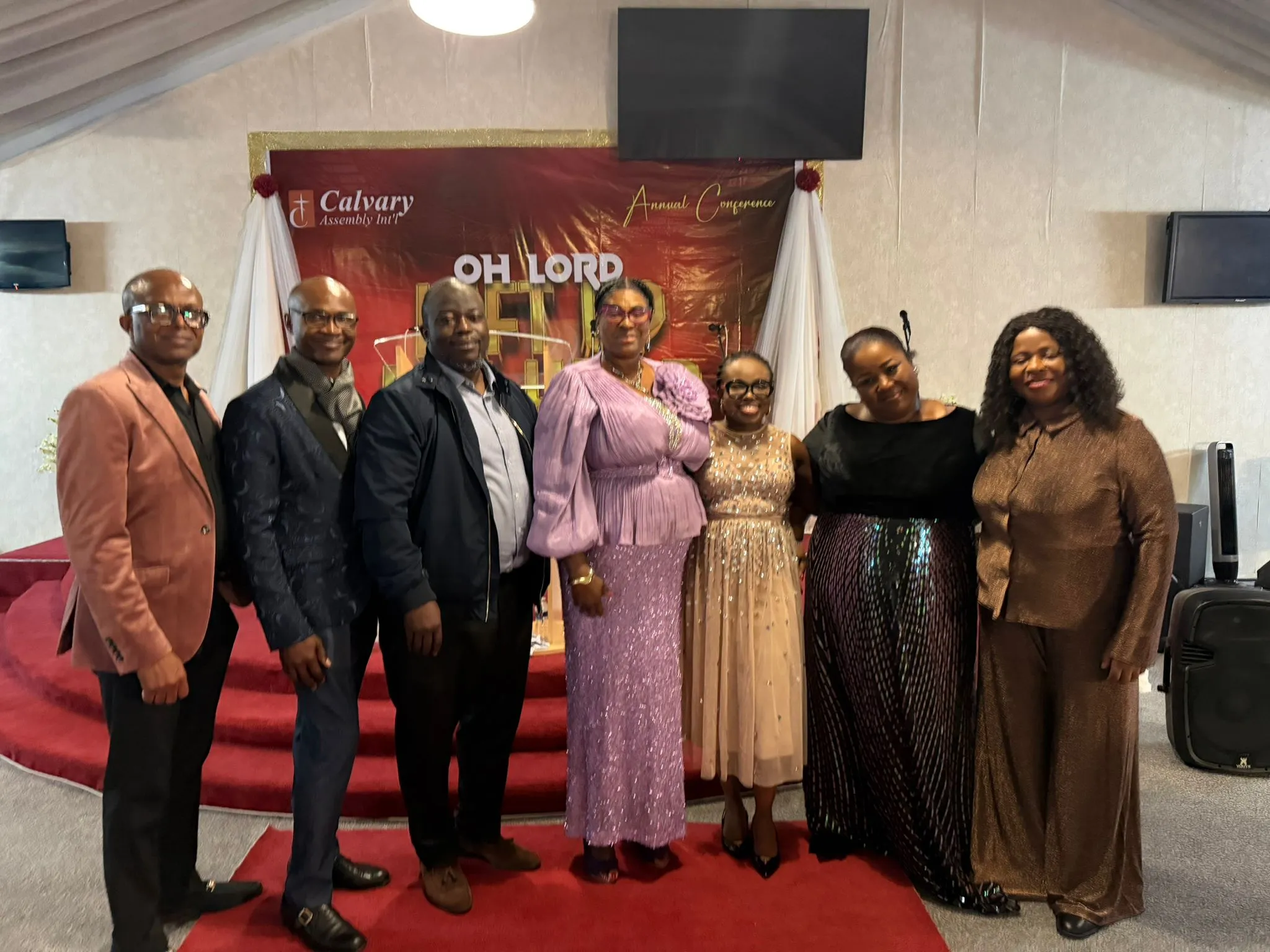 side profile of church members in a row