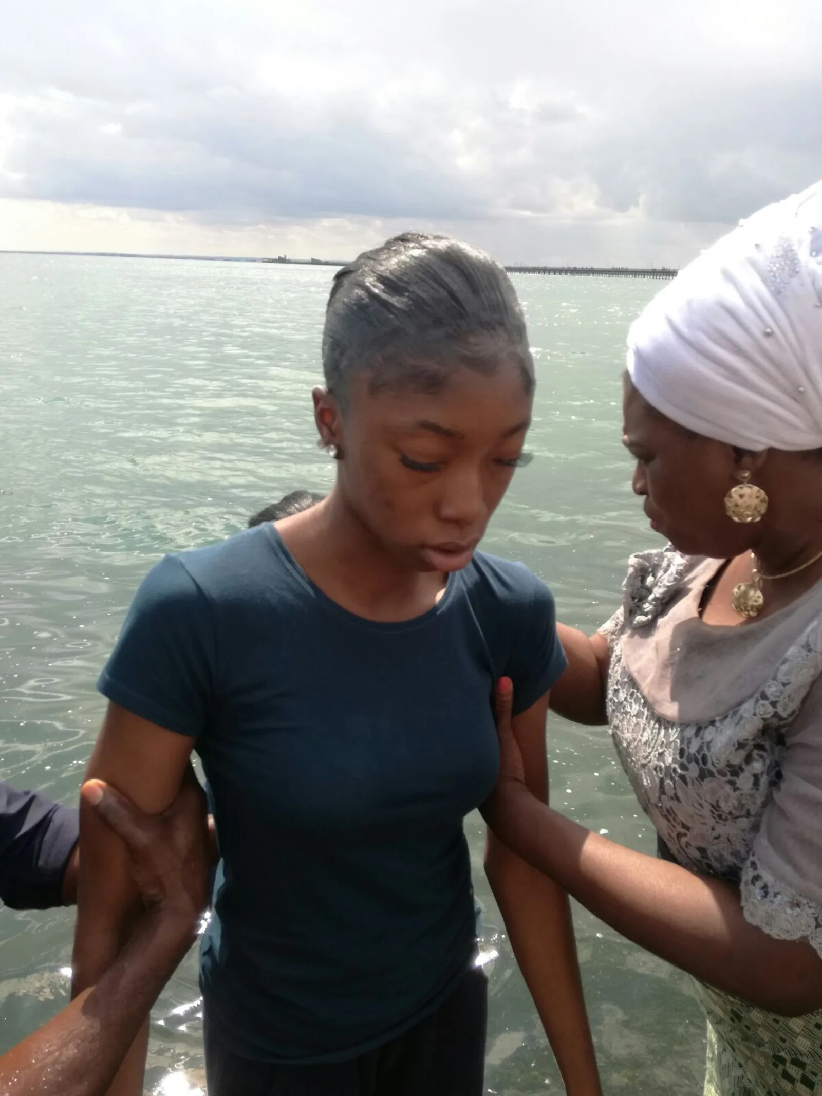 Baptism by immersion of a woman a woman